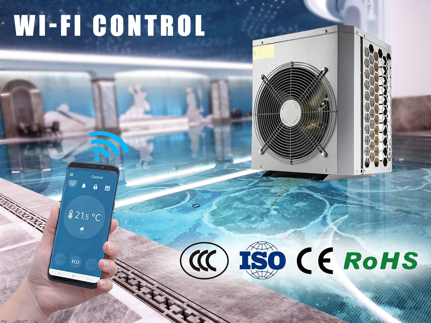 Wholesale/Custom Quality Assurance Heat Pump Water Heater Removable 38/32mm Connection Swimming Pool Air to Water Heat Pump