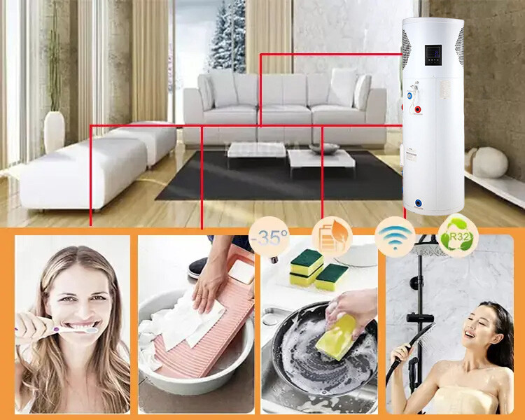 Exquisite Workmanship 220-240V Heat Pump Water Heater WIFI Smart Control Square Uniform Design All in One Heat Pump Water Heater