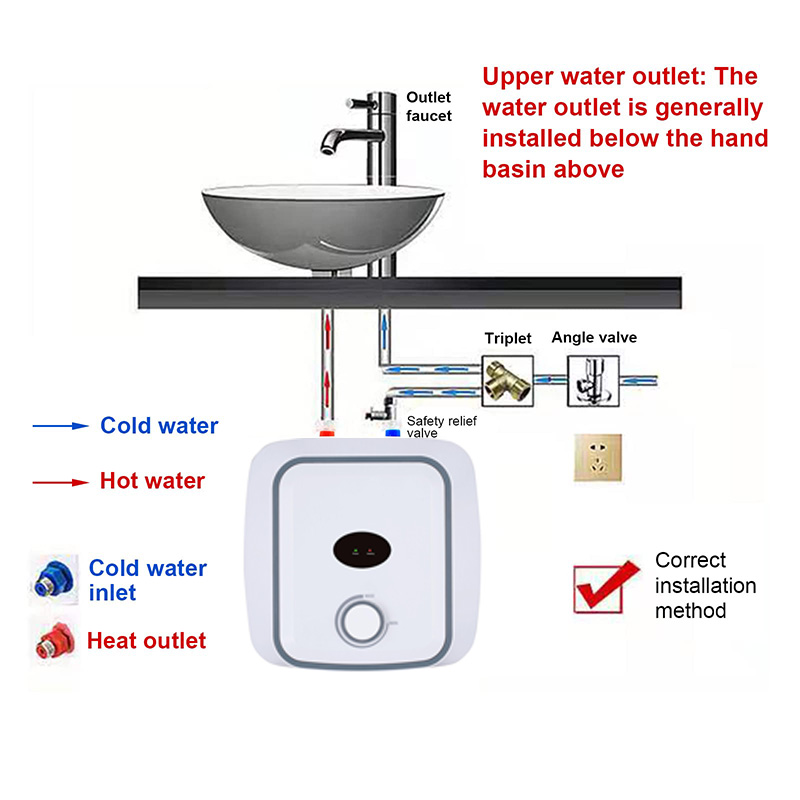 washbasin under sink 3 gallon storage hot water tank with instant hot water