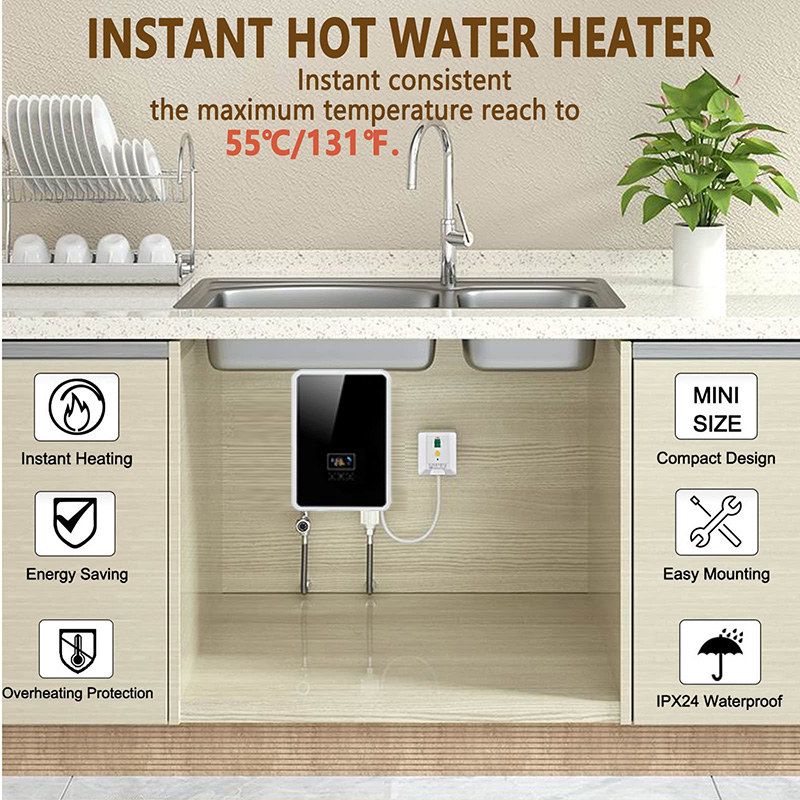 Kitchen room point of use electric instant tankless water heater K55Ea