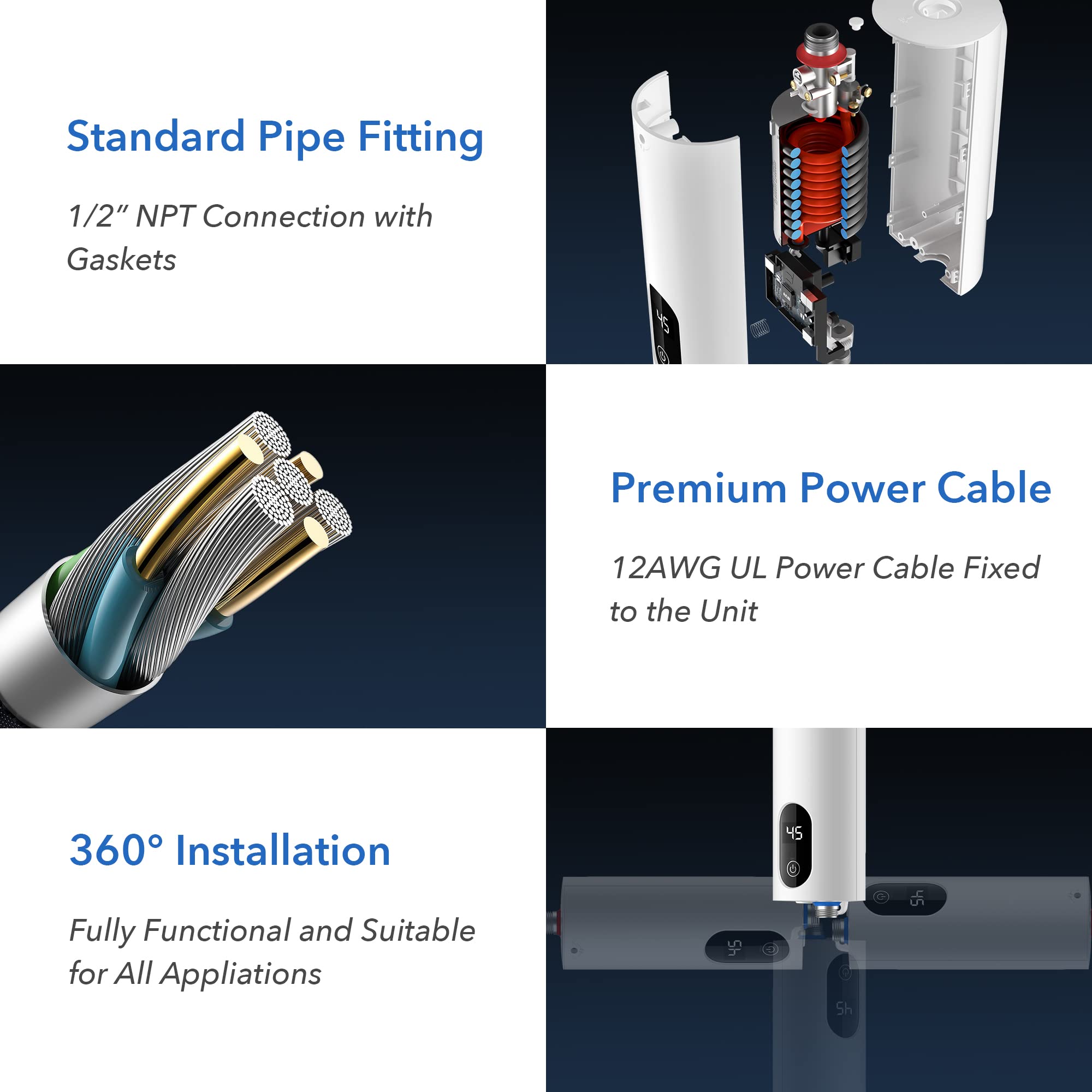 Washbasin hot water electric instant tankless water heater WA35EUd