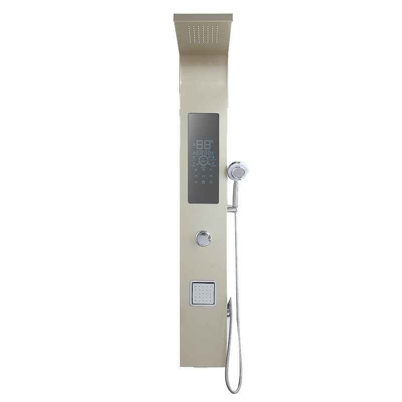Electric bathroom LED Shower Panel With Hand Shower Temperature Screen LJ12Se