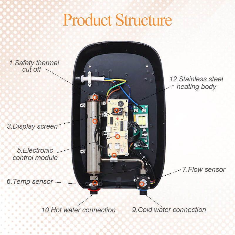 Kitchen room point of use electric instant tankless water heater KA55Ee