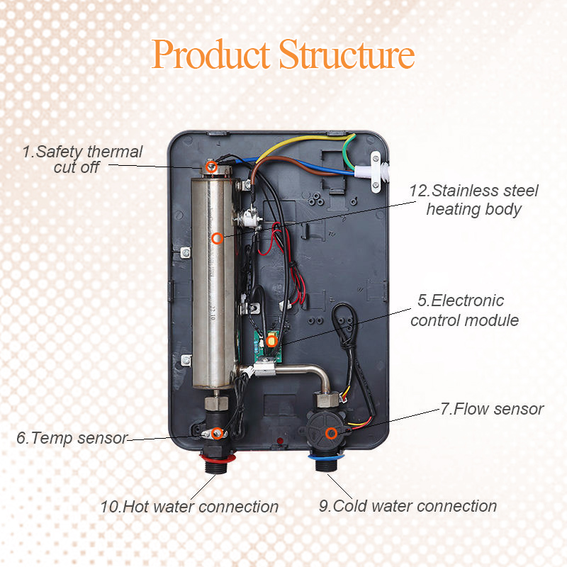 Kitchen room point of use electric instant tankless water heater KA55Ec