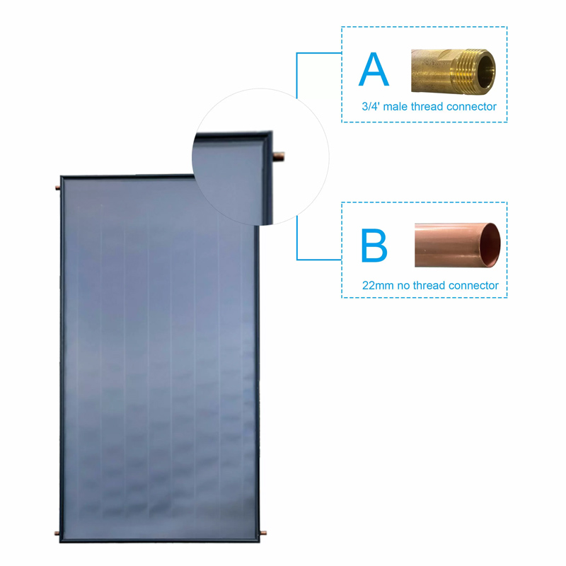 Aluminium alloy copper header flat panel heat collector for balcony installation 
