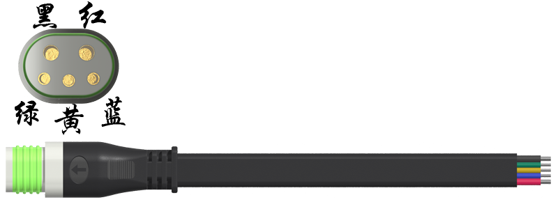 Quick plug large head 5-core female