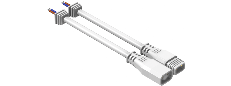 Quick piug middle head 2-core white