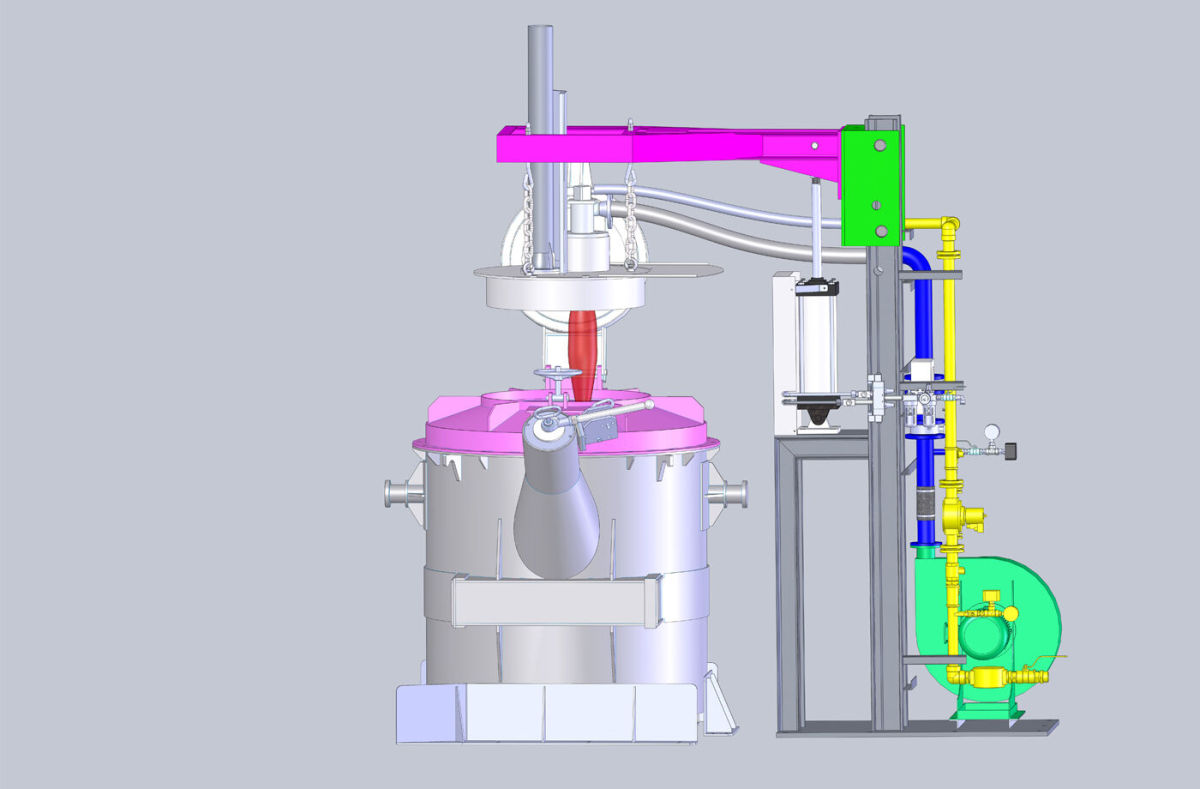 Vaccum Suction Transfer Ladle Preheating Equipment