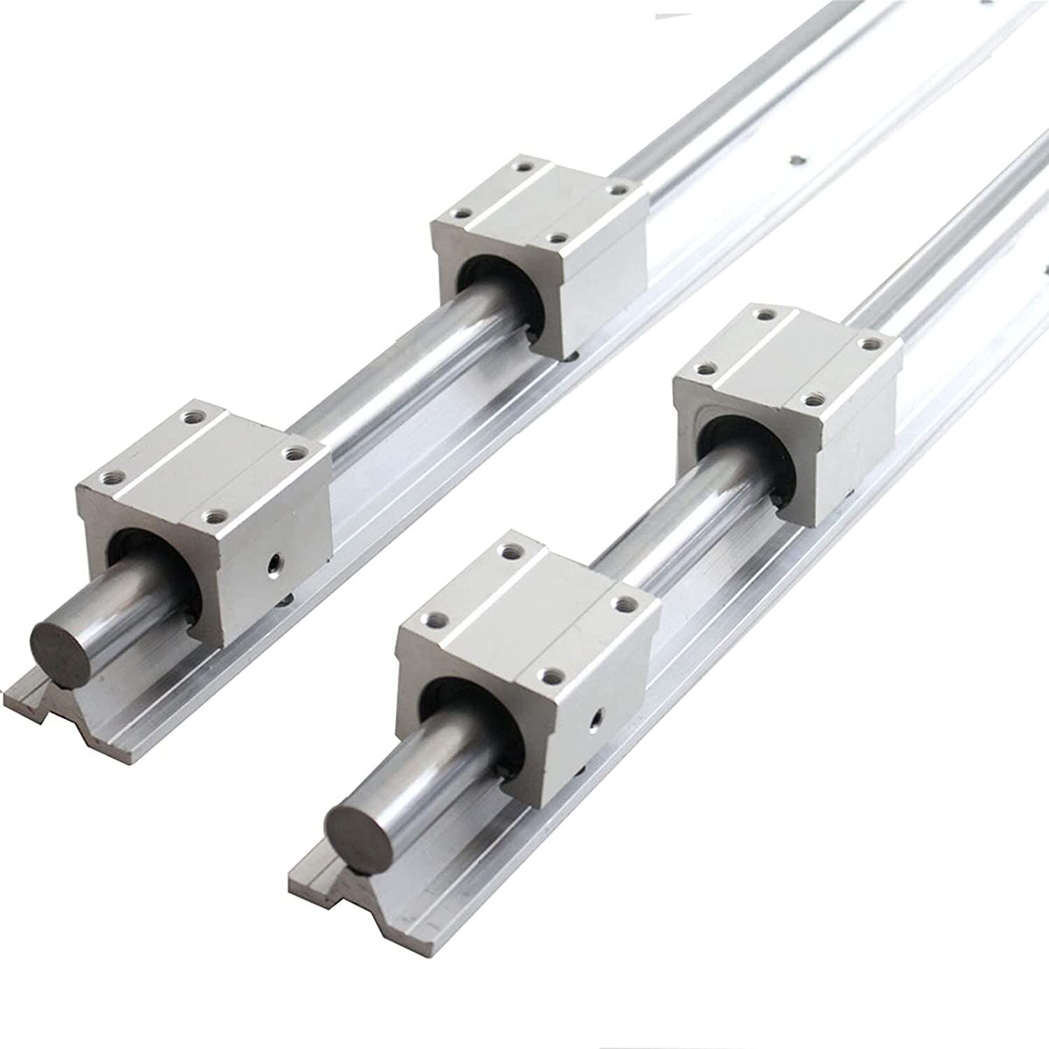 SBR12 600mm Linear Guide Rails with 4PCS SBR12UU Slide Blocks for Automated Machines and Equipments(SBR12-600)