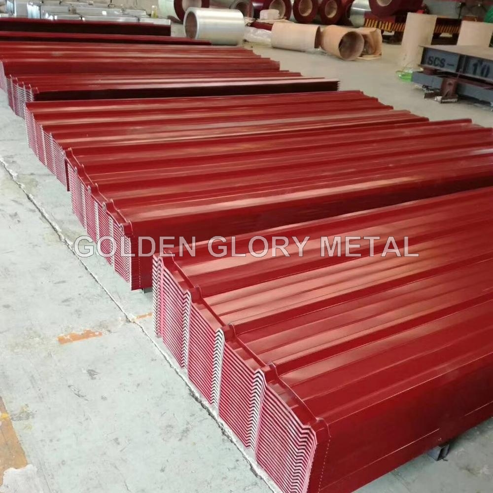 PPGI color coated corrugated roofing sheet prepainted galvanized steel roofing sheet for house panel used construction building