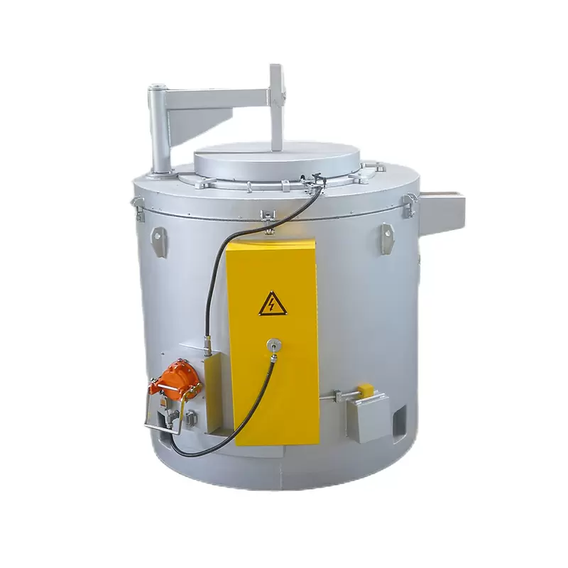 Forklift type aluminum melting and holding furnace