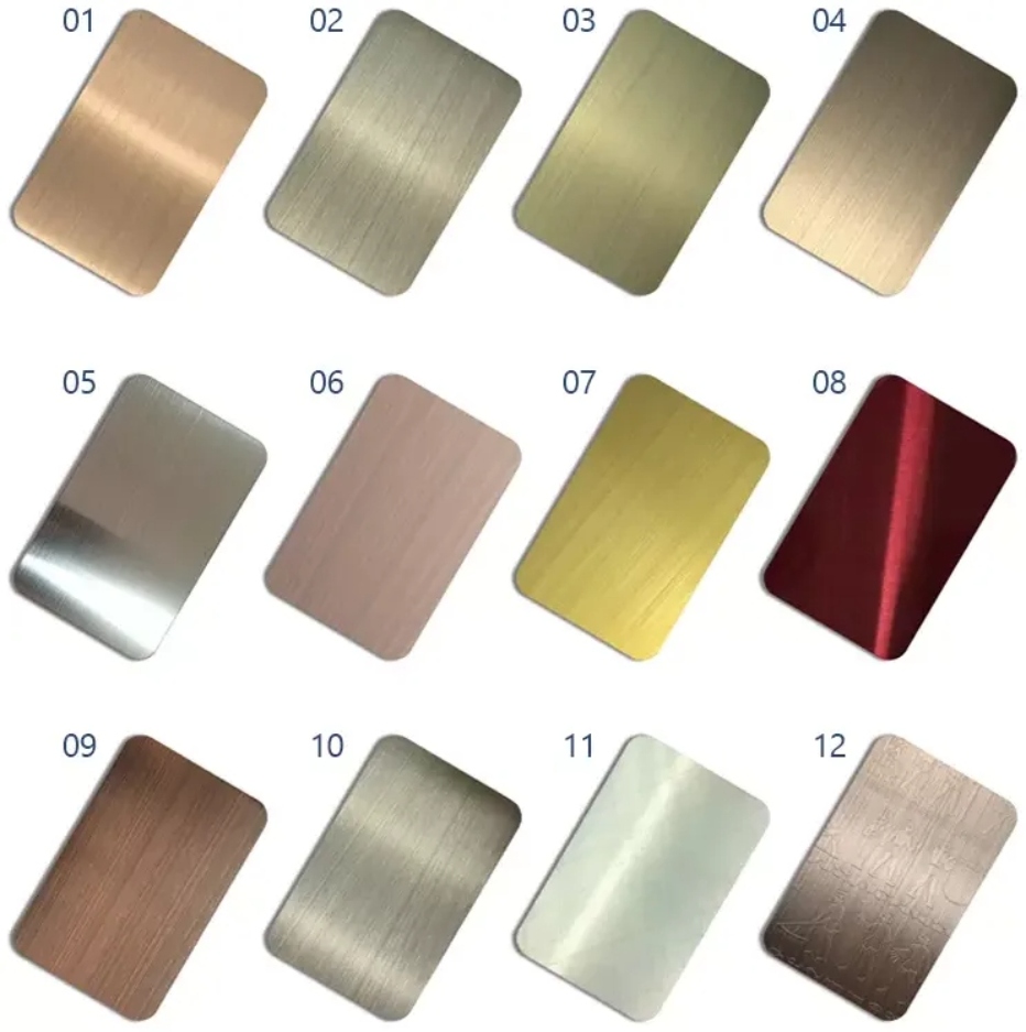 Colored stainless steel plate materials and applications