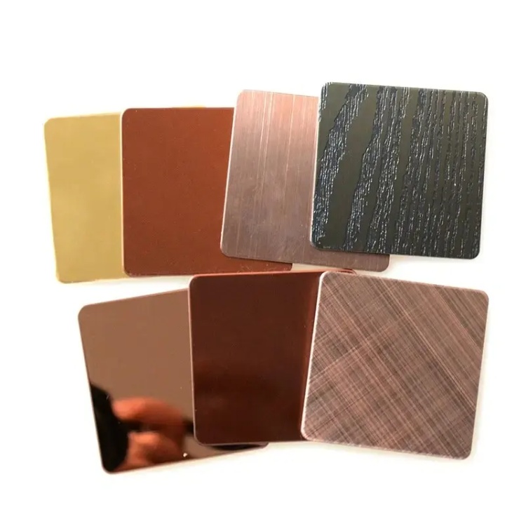 201 430 321 316L 304 316 Stainless Steel Sheet In Stock PVD Coating Mirror Color Stainless Steel Plate