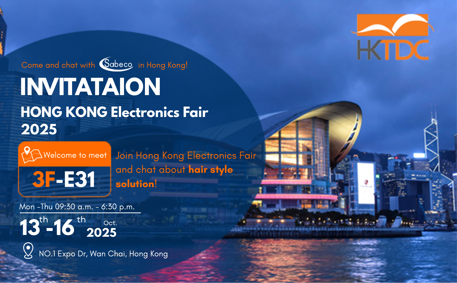 Unlock Styling Innovation at HK Electronics Fair: Visit Sabeco at Booth 3G-D08