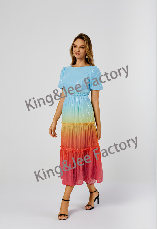 Gradual beads drop back dress