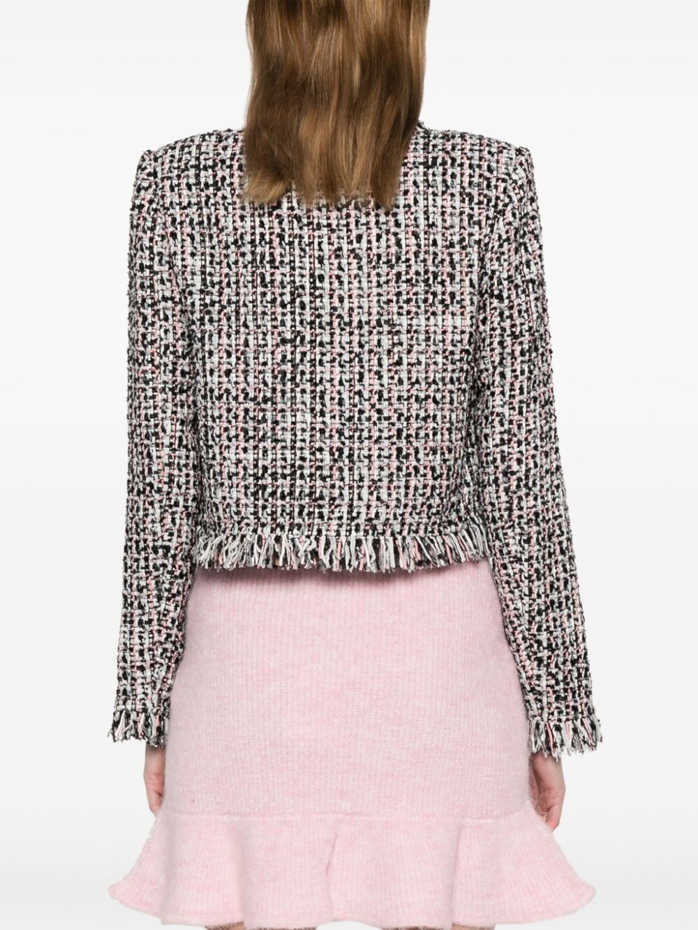 Tweed coat with frayed edges