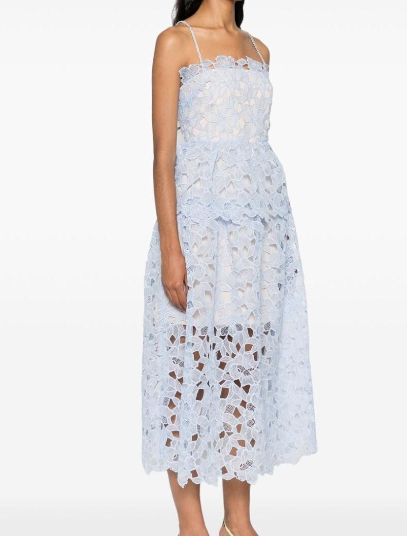 Women's Embroidered Cotton Midi Dress
