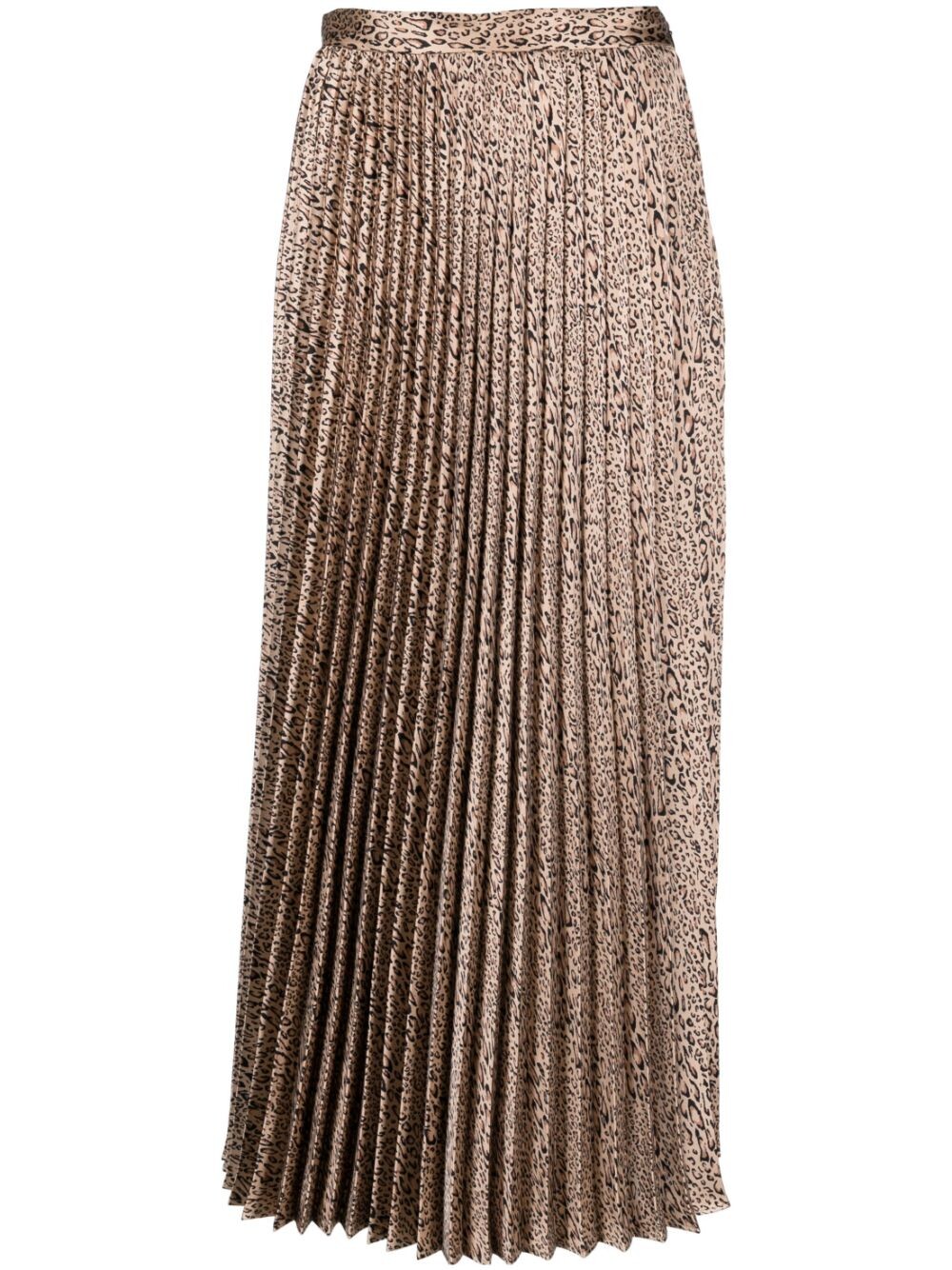 Leopard Pleated Mid-length Skirt