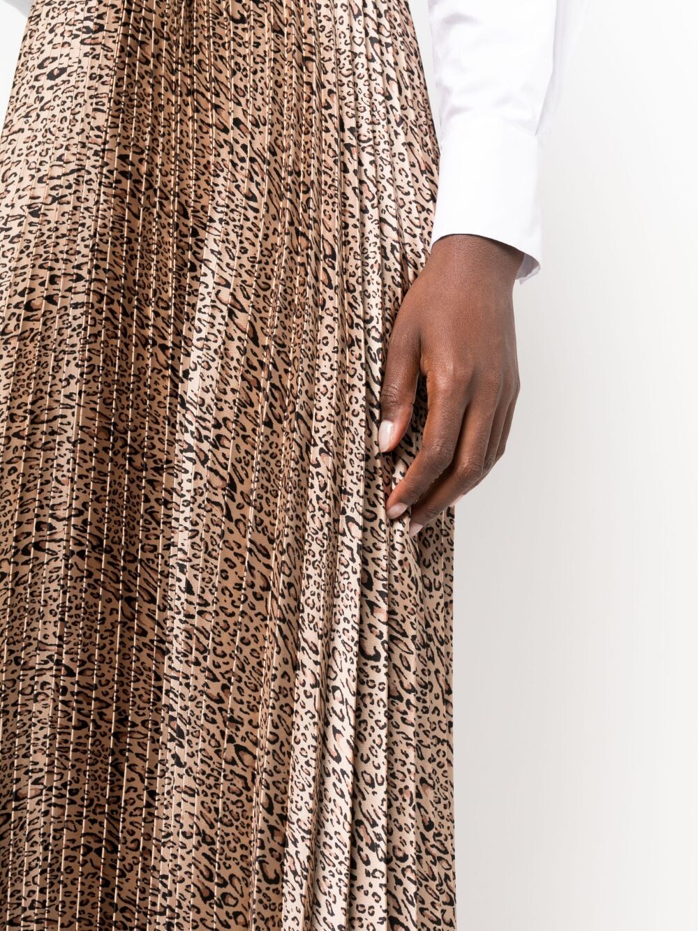 Leopard Pleated Mid-length Skirt