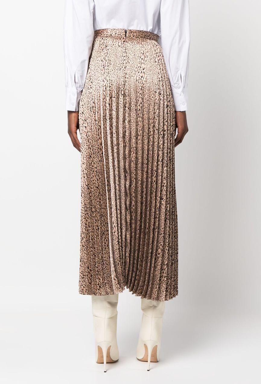 Leopard Pleated Mid-length Skirt