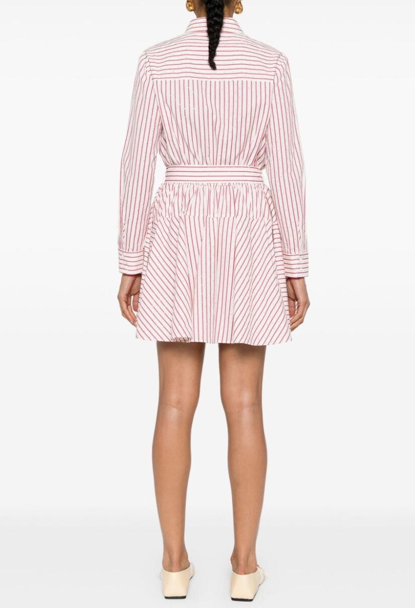 Rhinestone-embellished striped mini dress
