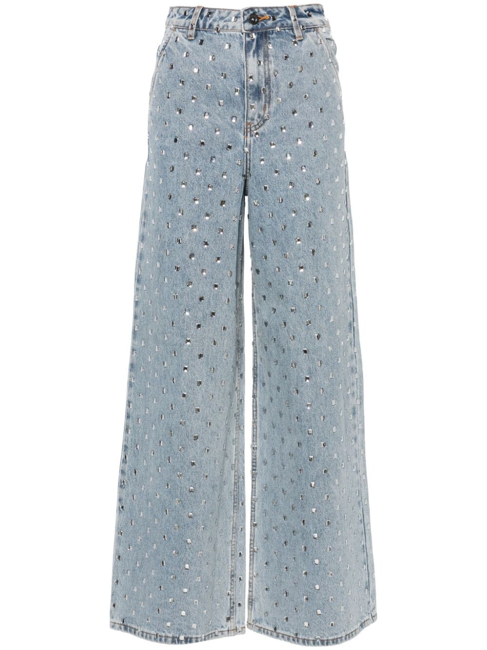 High Waist Wide Leg Denim Pants