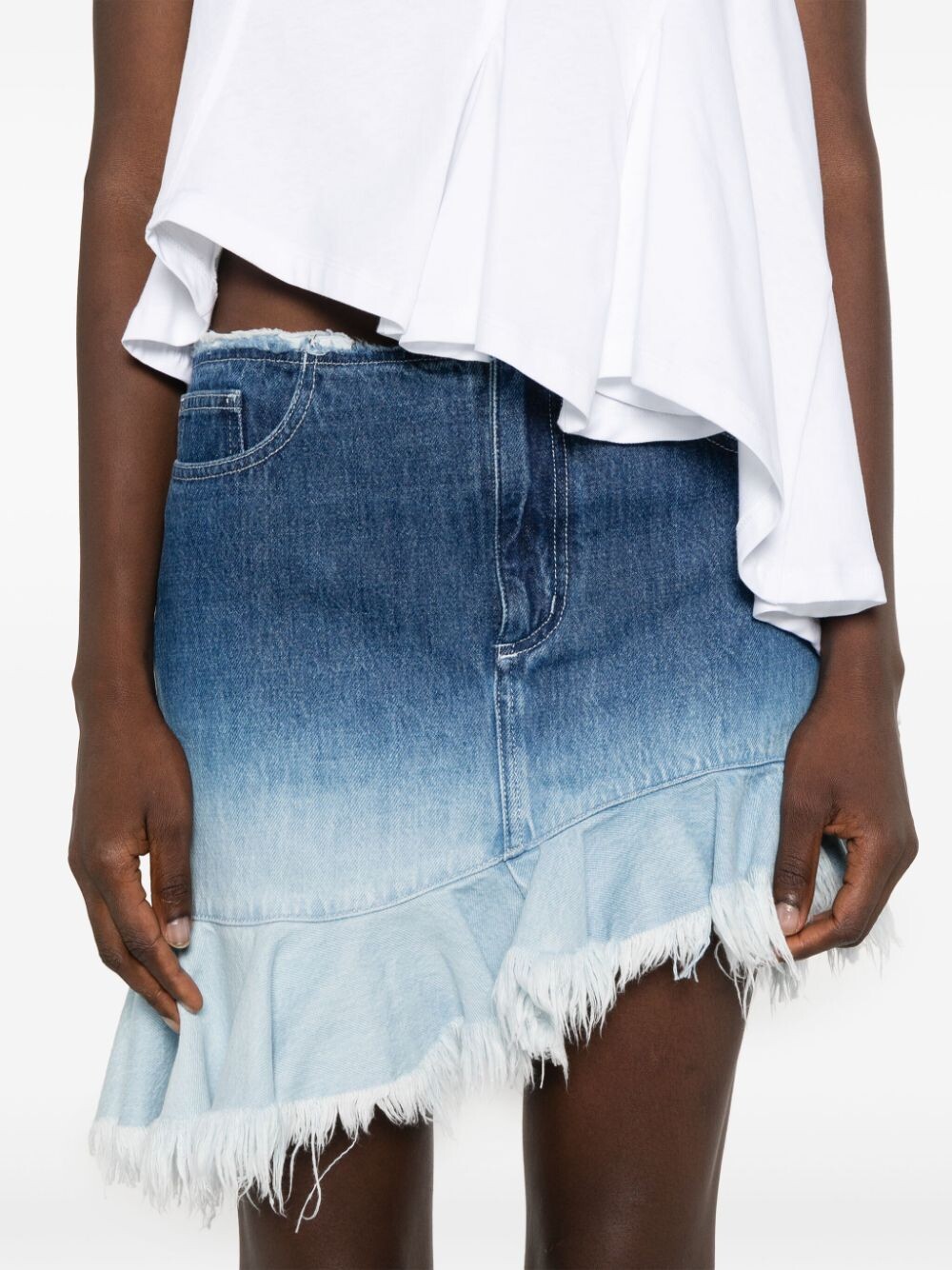 Ombre Denim Mini Skirt