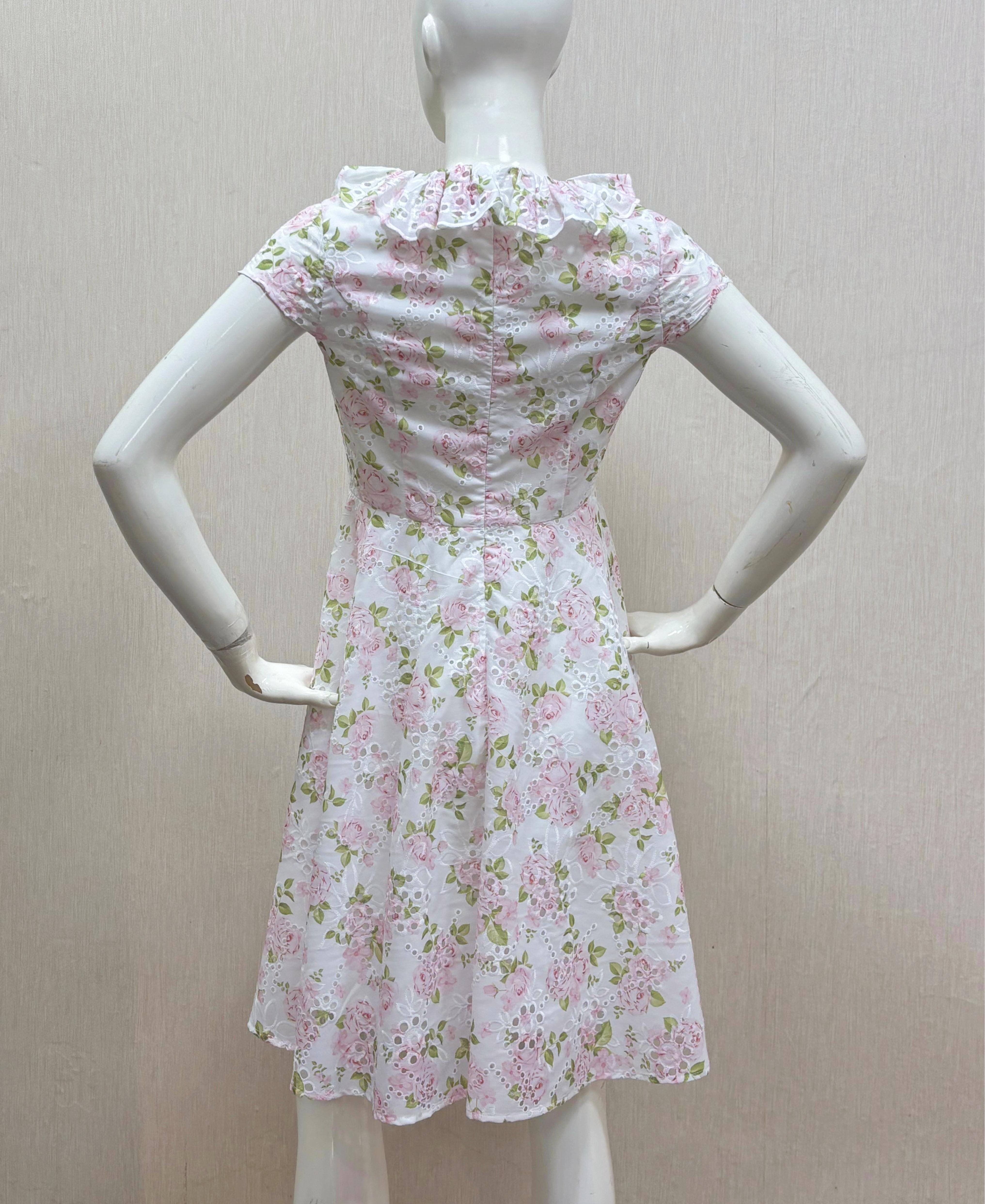 SS25 New Printed Lace Cotton Skirt