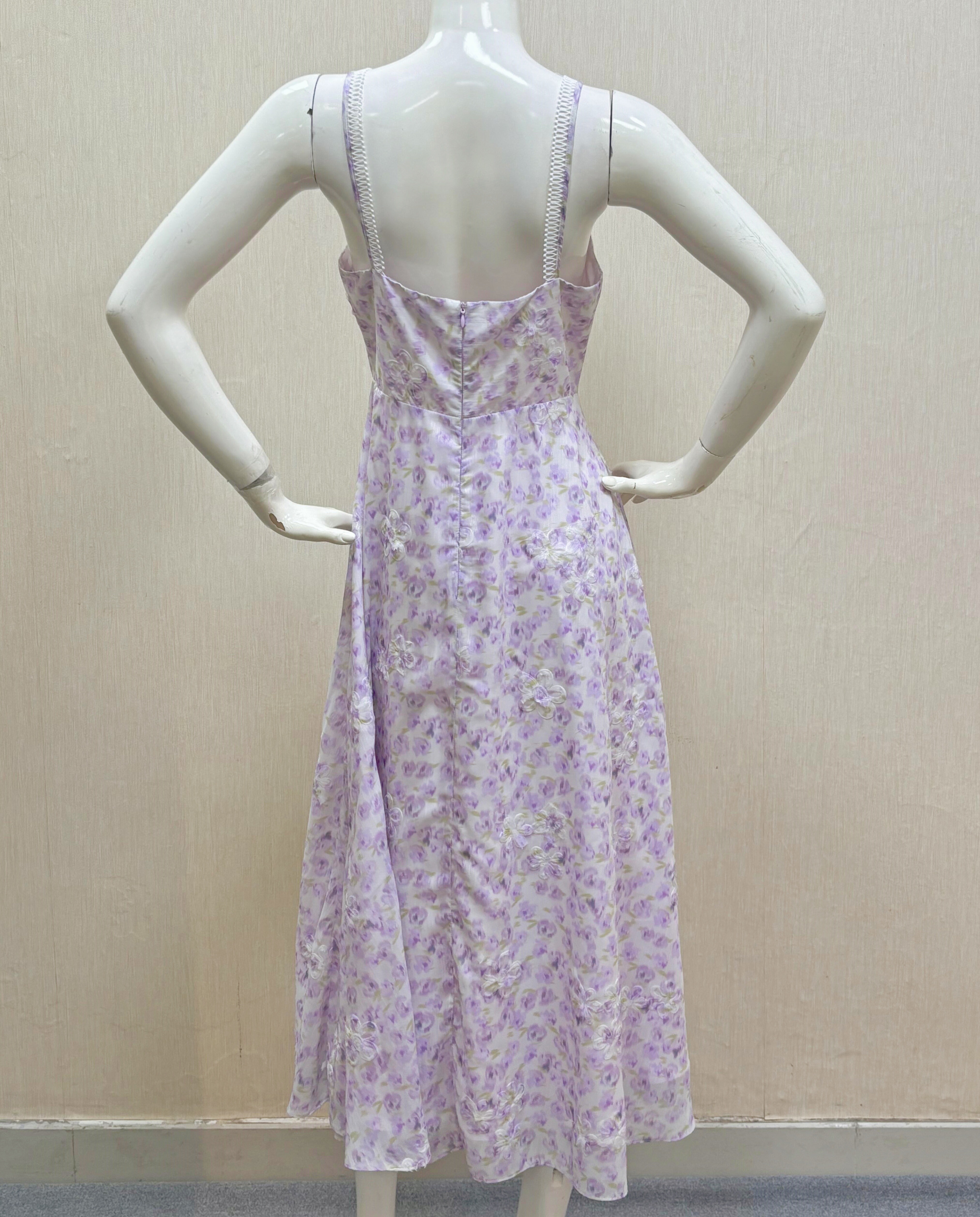 SS25 Print Embroidered Holiday Dress