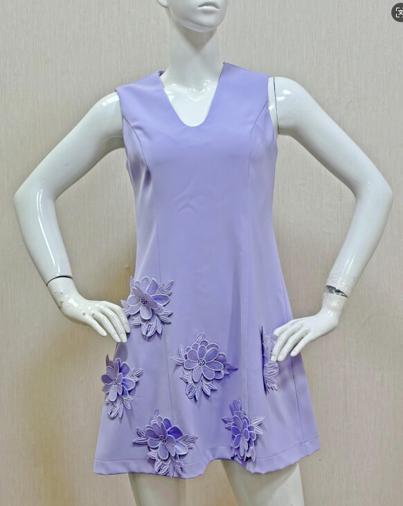 SS25 Women's New Floral Embellished Mini Dress