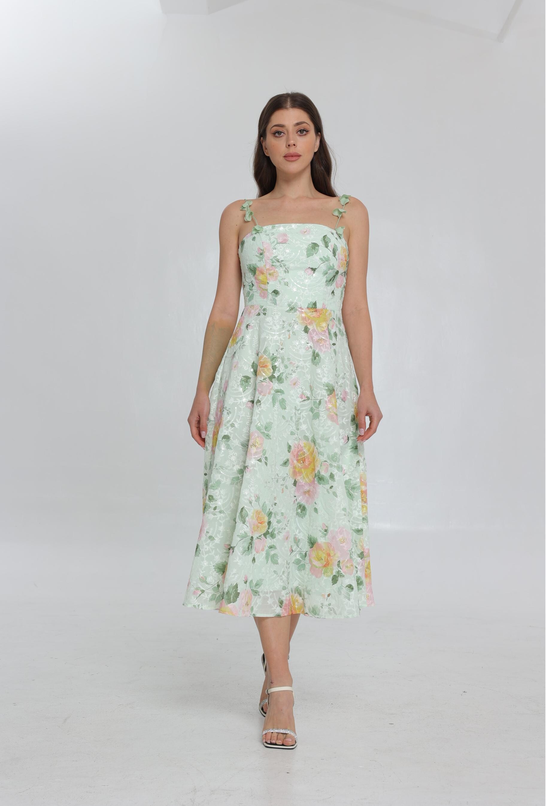 SS25 Women's New Flower Printing Maxi Dress