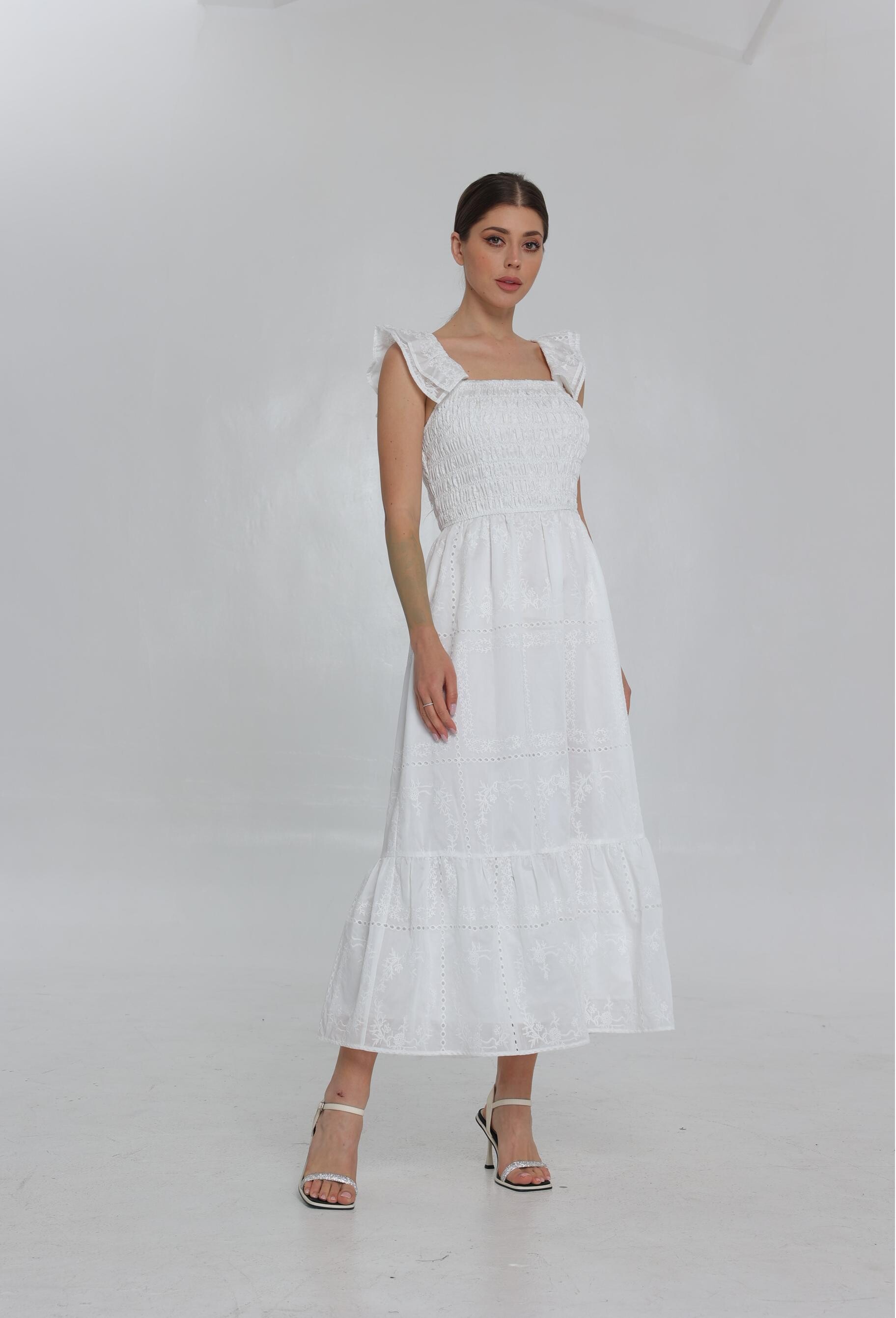 SS25 Women's Embroidery Maxi Dress