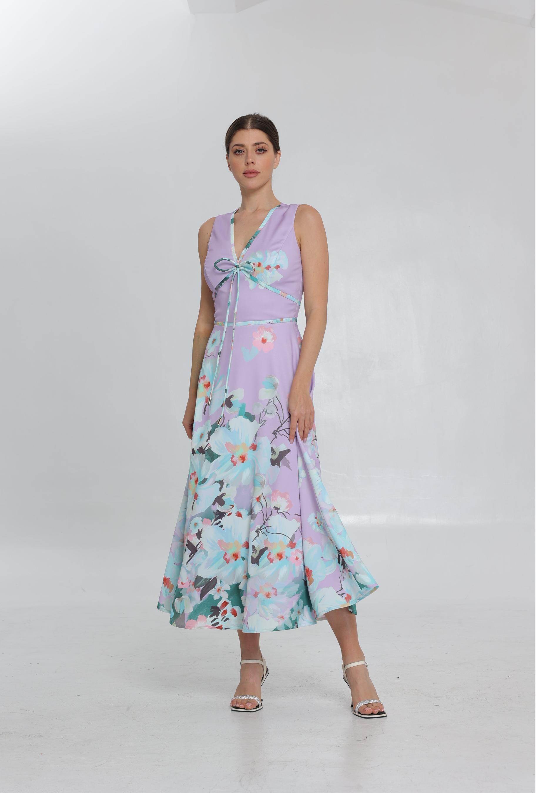 SS25 Women's Fashion New Printed Sleeveless Maxi Dress