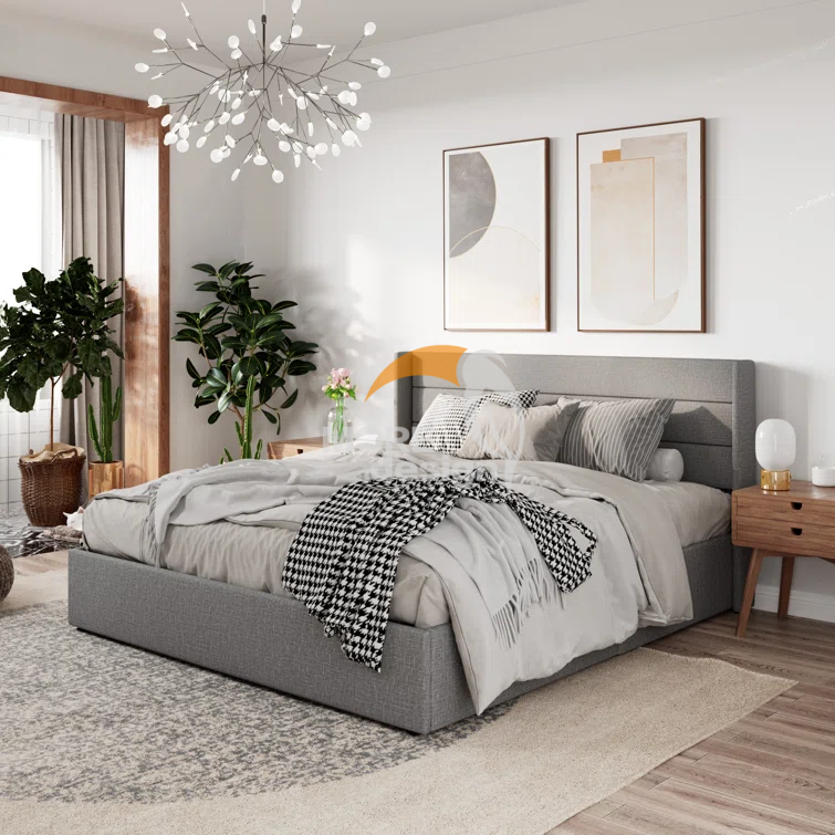 Wooden hotel bed-MD-HB0026