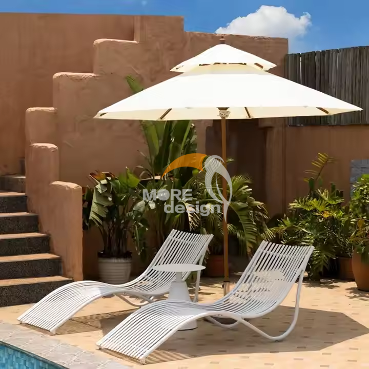 Stainless steel beach sunbed-MD-BPS0048