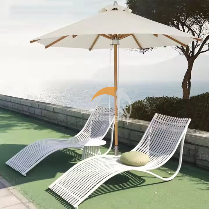 Stainless steel beach sunbed-MD-BPS0048