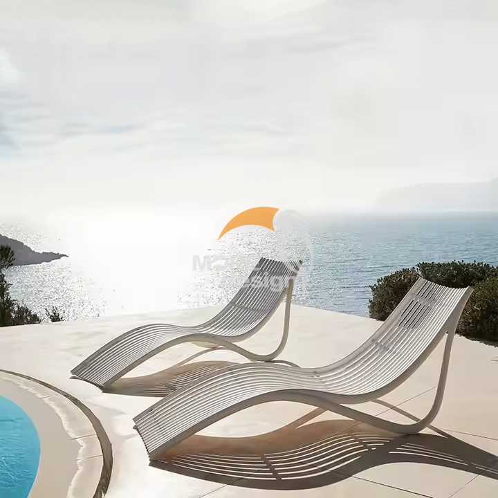 Stainless steel beach sunbed-MD-BPS0048