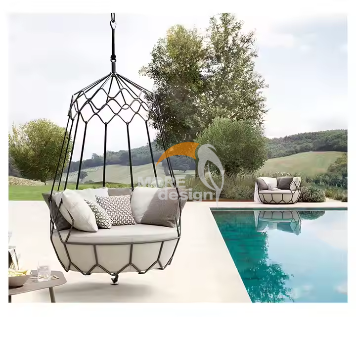 PE rattan beach swing-MD-0019