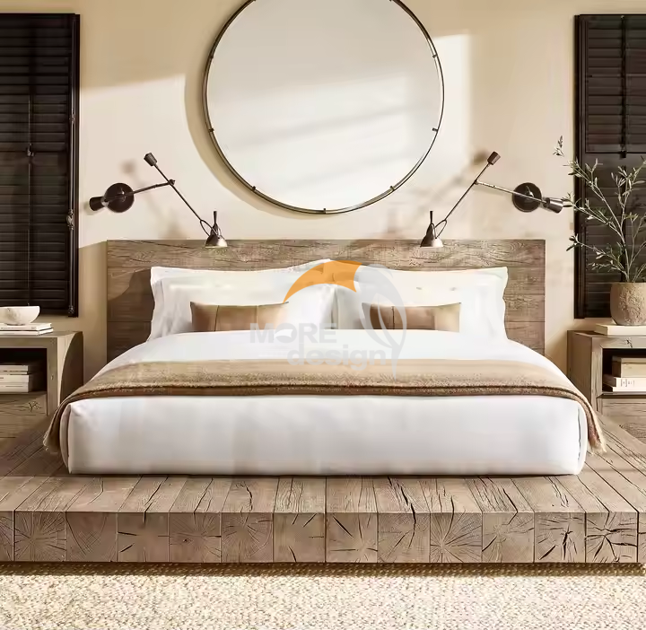 Wooden hotel bed-MD-HB0007