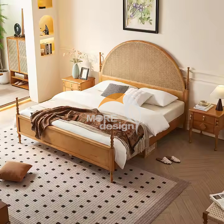 Wooden hotel bed-MD-HB0011