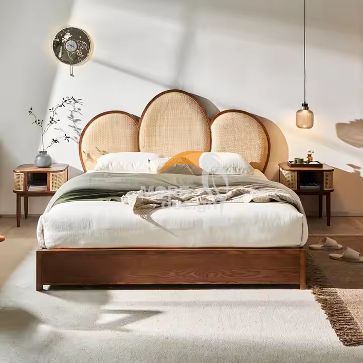 Wooden hotel bed-MD-HB0013