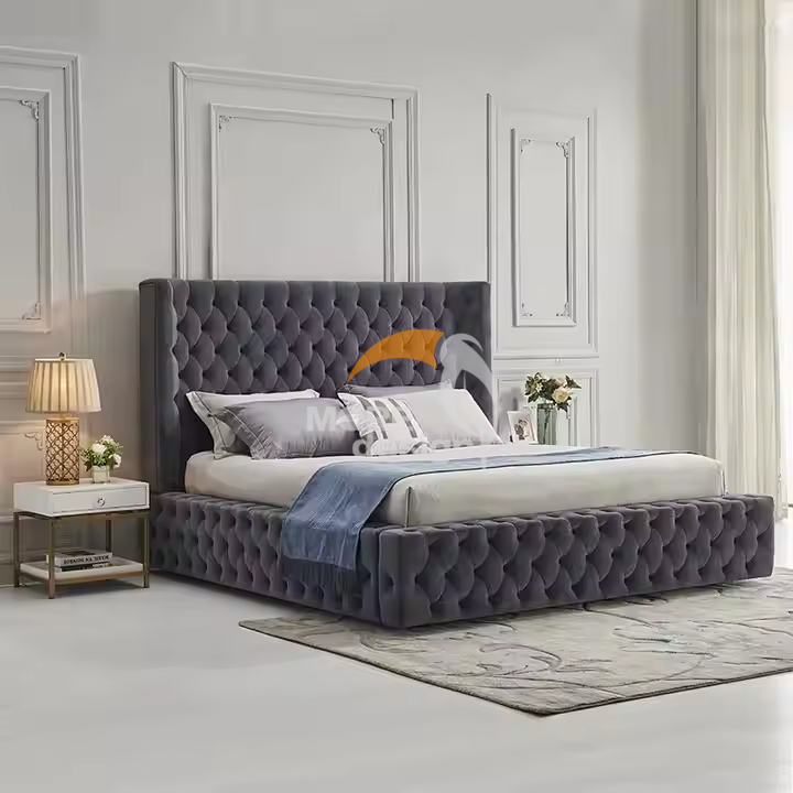 Wooden hotel bed-MD-HB0001