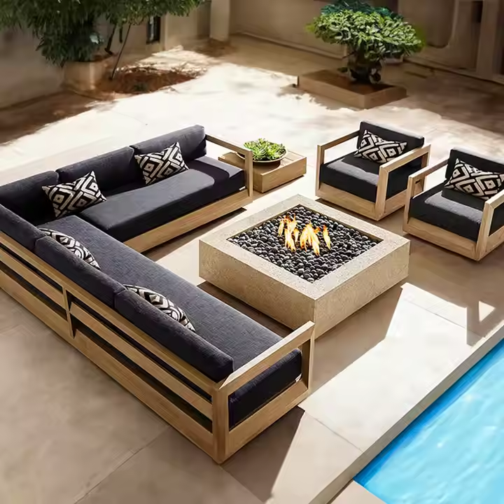 Teak outdoor series sofa-MD-0025