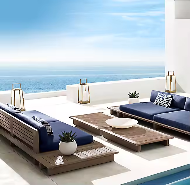 Teak outdoor series sofa-MD-0022