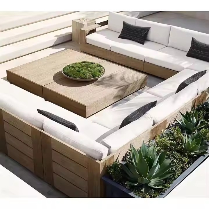 Teak outdoor series sofa-MD-0017
