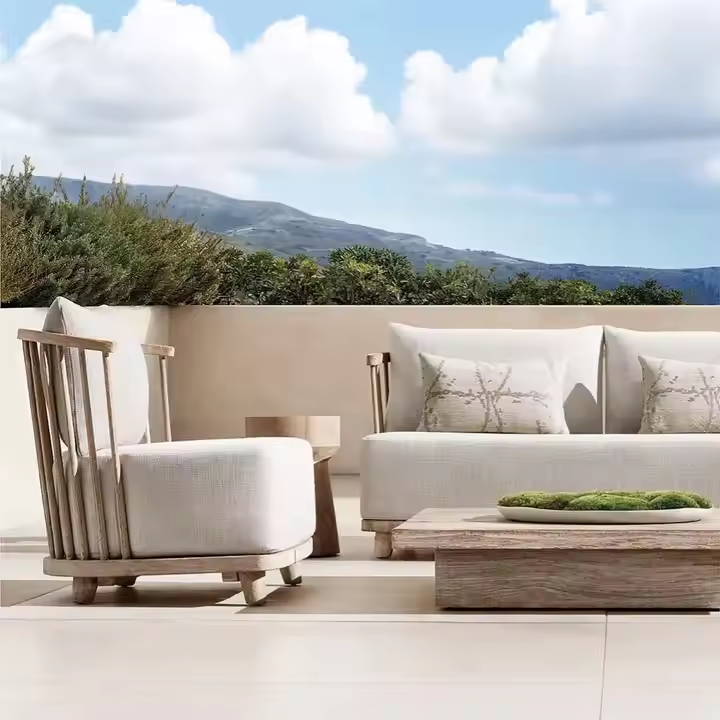 Teak outdoor series sofa-MD-0014