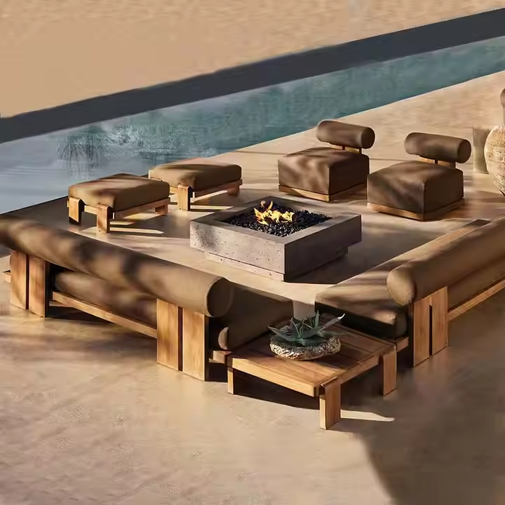 Teak outdoor series sofa-MD-0006