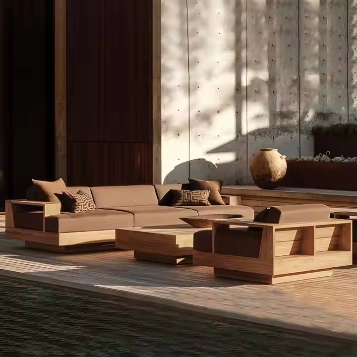 Teak outdoor series sofa-MD-0008