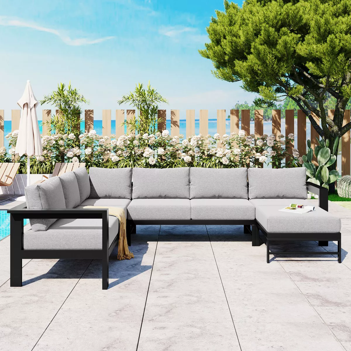 Aluminum outdoor series sofa-MD-0018