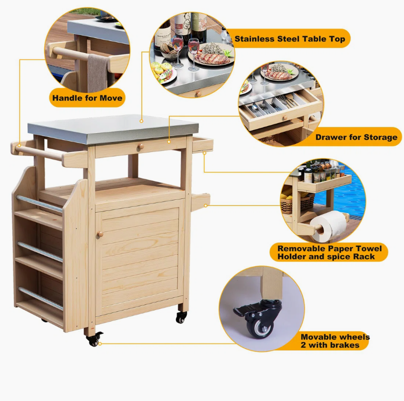 Wood outdoor trolley-MD-OT0020